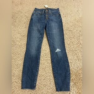 NWT J. Crew 9" Mid Rise Blue Skinny Jeans Signature Stretch Women's Size 25